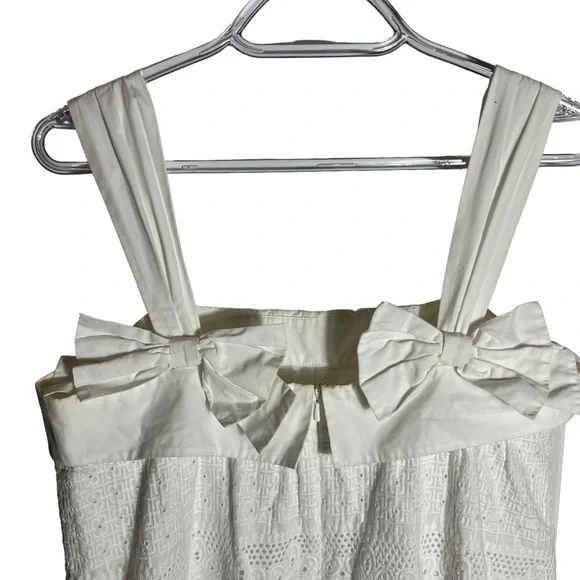 Lilly Pulitzer White Textured Eyelet Sundress with Bows, Size 6 - Picture 4 of 11